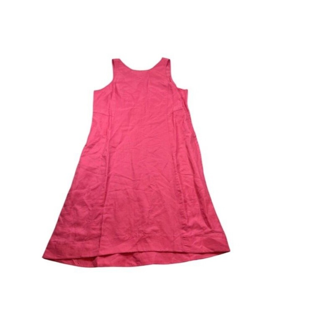 J.Jill Sleeveless Dress Womens Size Large Petite PL Linen Blend Pink A-Line Maxi